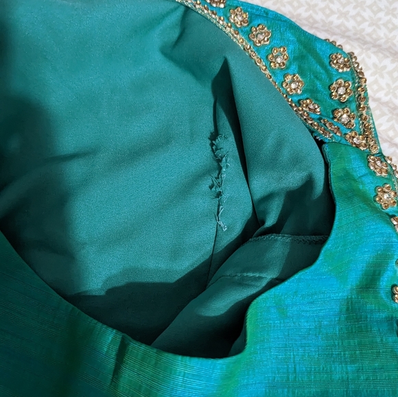 Teal Embellished Gown - Picture 4 of 4